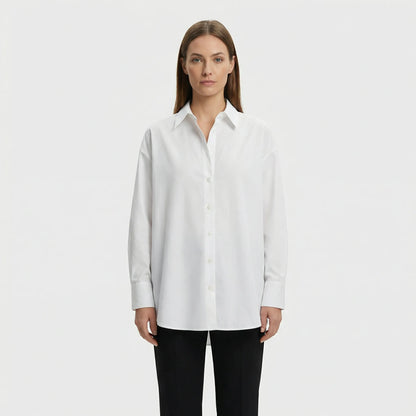 Oversized Blouse Met Omgeslagen Kraag - Blanca