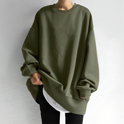 Oversized Crew Neck Jumper - Ruby