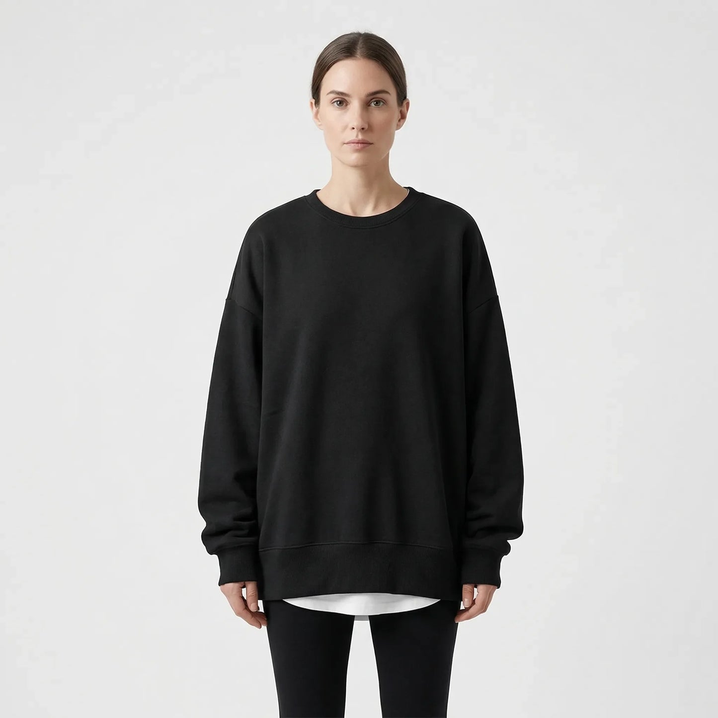Oversized Crew Neck Jumper - Ruby