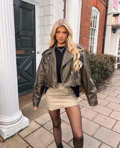 Oversized Vintage Biker Jacket - Jane