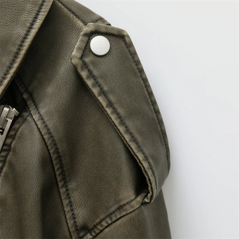 Oversized Vintage Biker Jacket - Jane