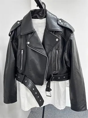 Oversized Vintage Biker Jacket - Jane