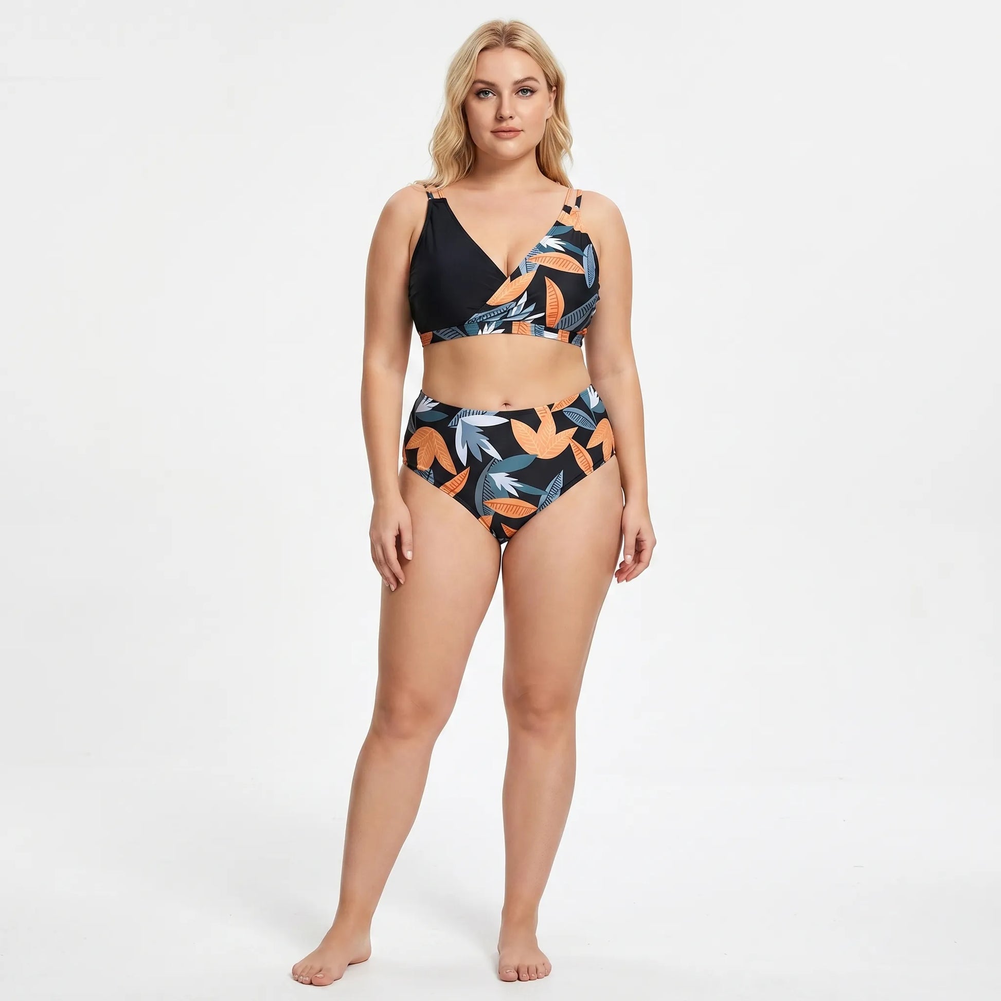 Plus-Size Bikini-Set Mit Tropenmuster - April