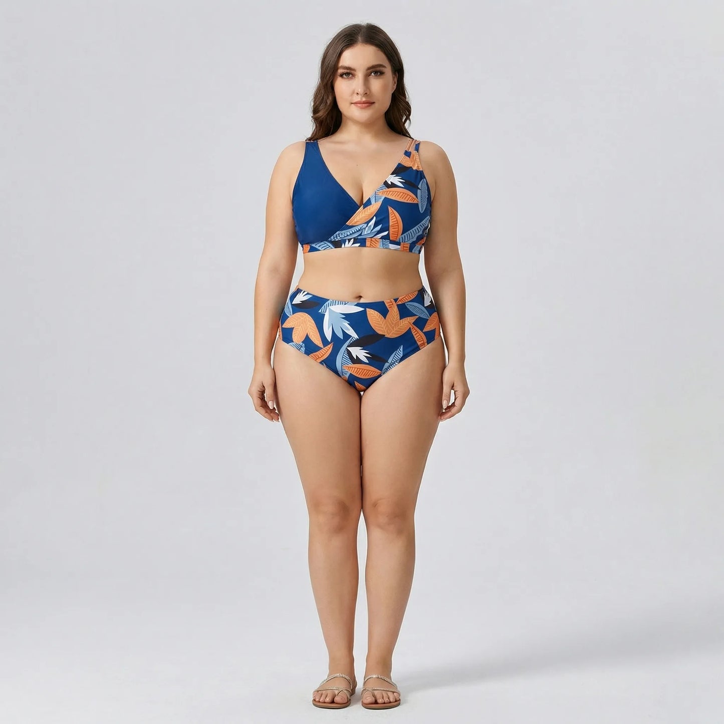 Plus-Size Bikini-Set Mit Tropenmuster - April