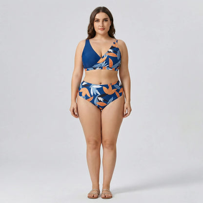 Plus-Size Bikini-Set Mit Tropenmuster - April