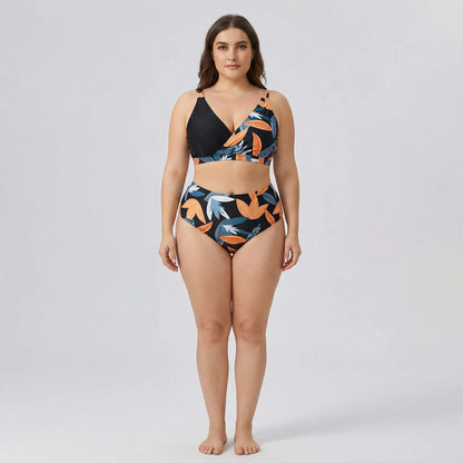 Plus-Size Bikini-Set Mit Tropenmuster - April