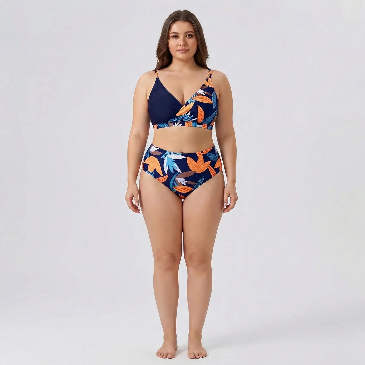 Plus-Size Bikini-Set Mit Tropenmuster - April