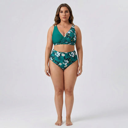 Plus-Size Bikini-Set Mit Tropenmuster - April