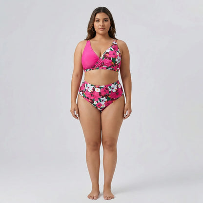 Plus-Size Bikini-Set Mit Tropenmuster - April