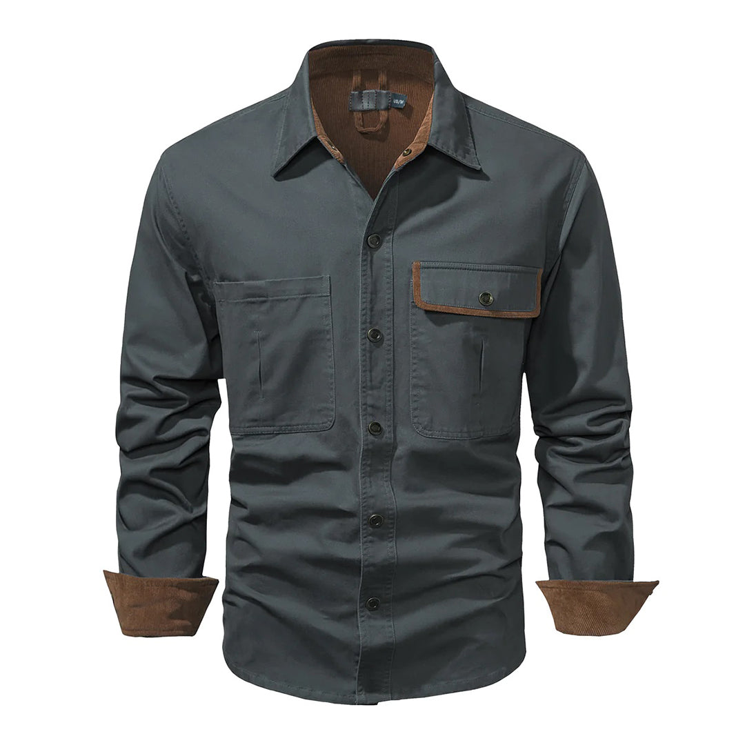 Stylisches Herrenhemd mit kontrastierenden Details – Ruben