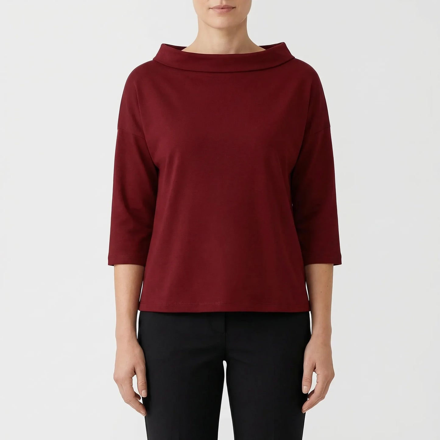 Relaxed Fit Roll-Neck Women's Top - Joanne
