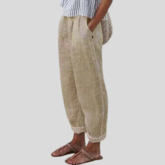 Relaxed Fit Tapered Trousers With Side Pockets - Agnes