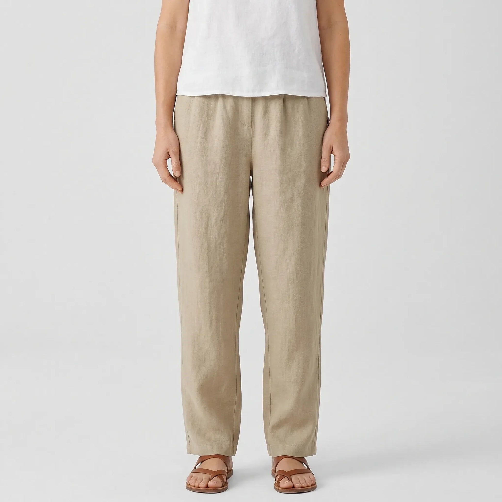 Relaxed Fit Tapered Trousers With Side Pockets - Agnes