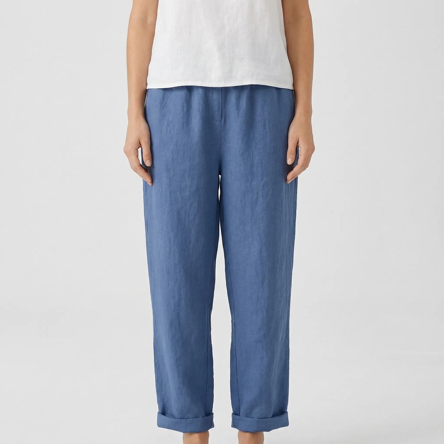 Relaxed Fit Tapered Trousers With Side Pockets - Agnes