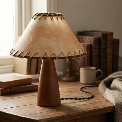 Retro-Style Woven Shade Lamp -  Oaklume