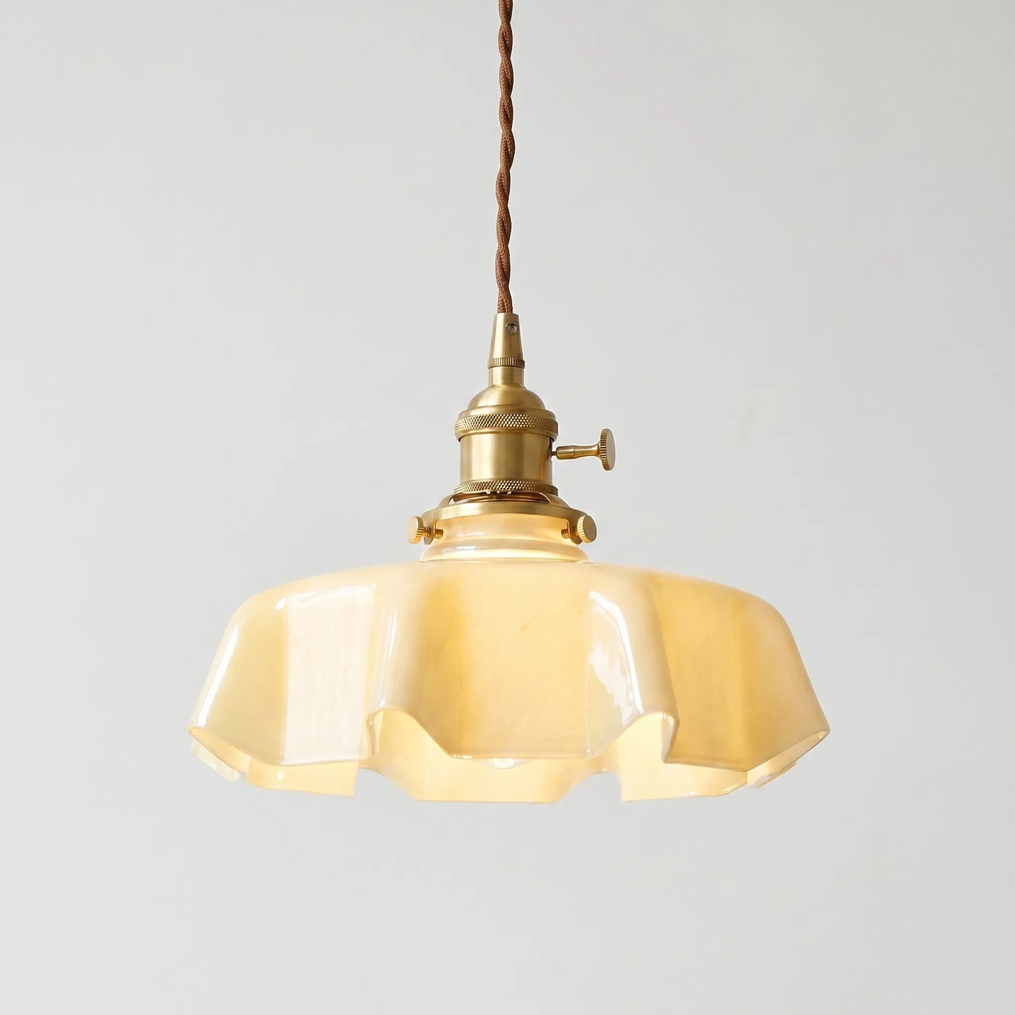 Retro French-Style Pendant Lamp With Scalloped Shade -  Lumettis