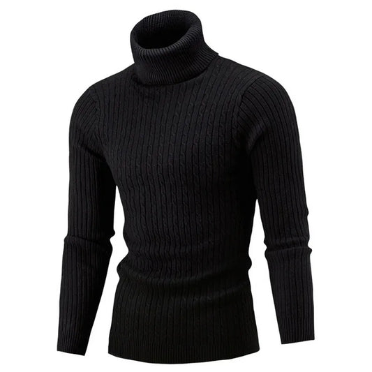 Ribbed Roll-Neck Men's Knitwear - Nicolas