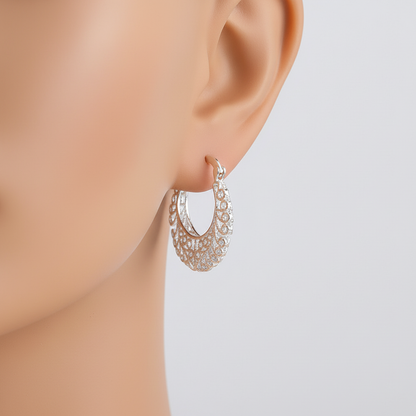 Runde Creolen Aus Silber - FlowerHoop