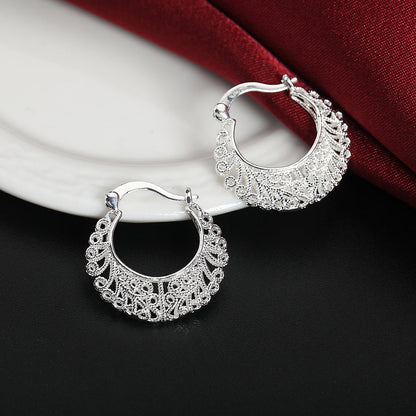 Runde Creolen Aus Silber - FlowerHoop