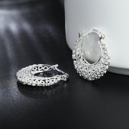 Runde Creolen Aus Silber - FlowerHoop