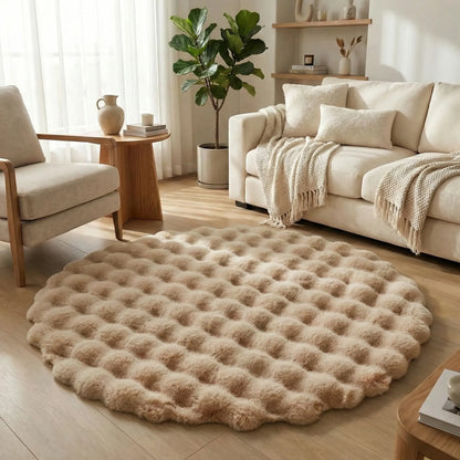 Runder Flauschiger Teppich - Plushory