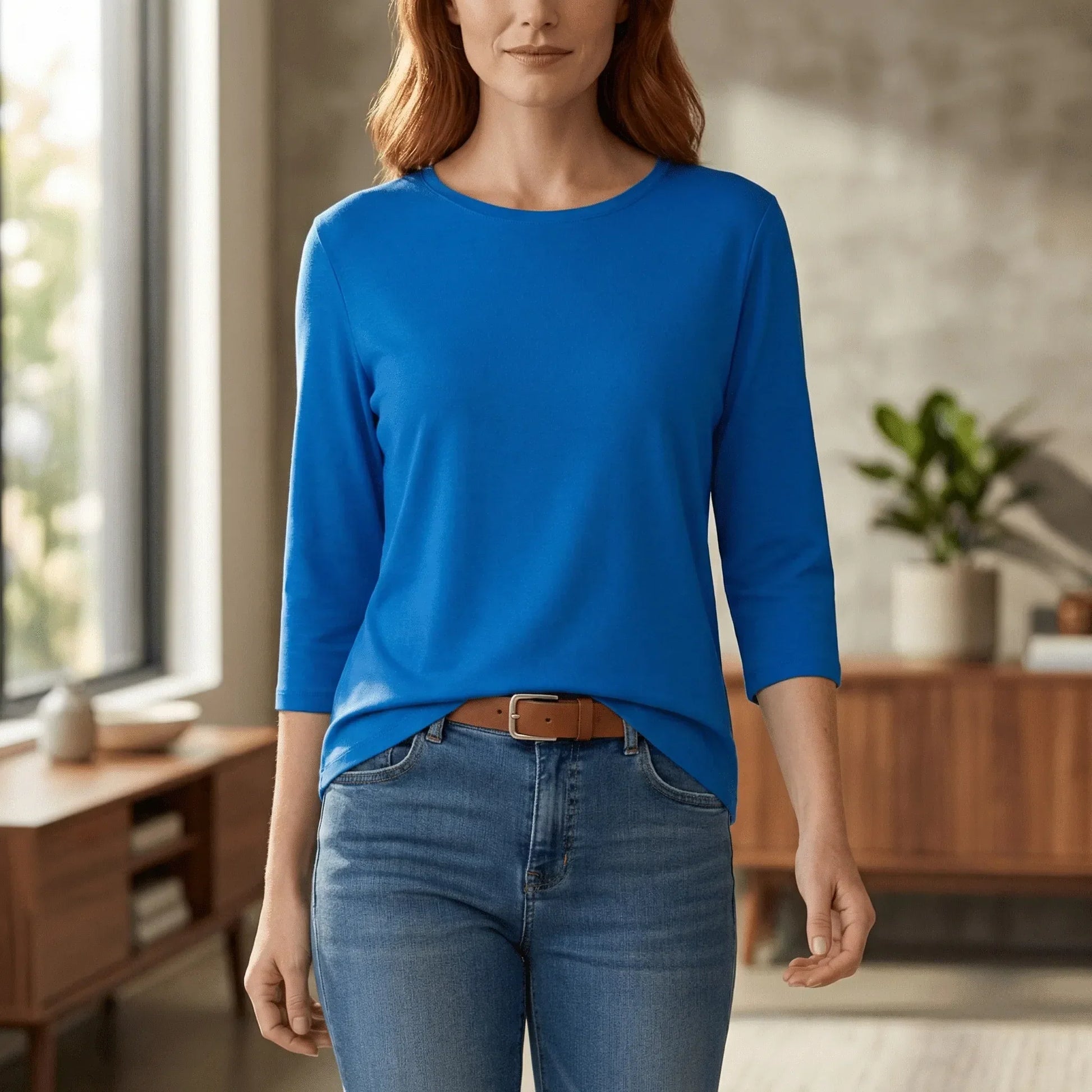 Rundhals-Shirt Mit Dreiviertelärmeln - Lucienne