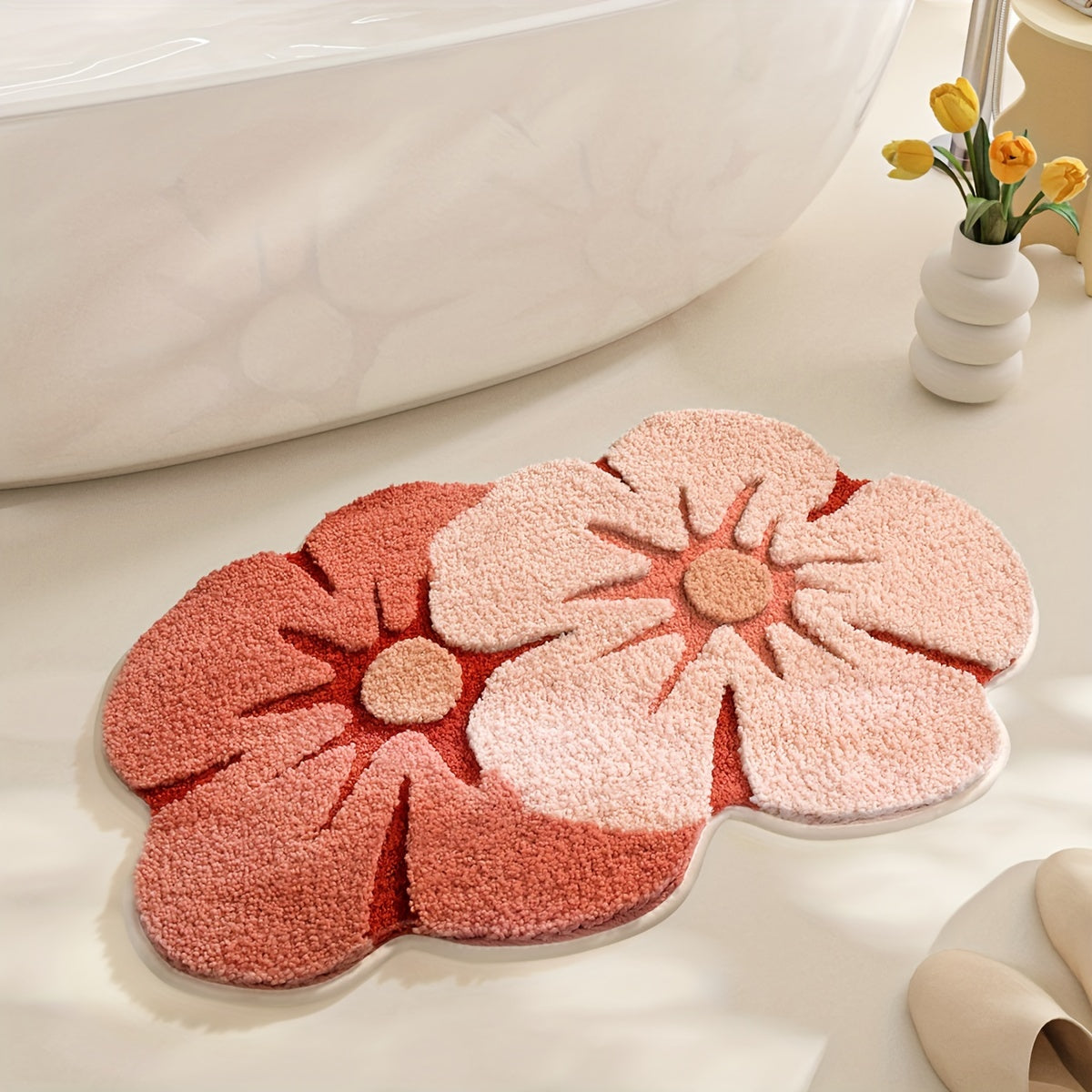 Rutschfester Badezimmer Teppich - FloraPlush