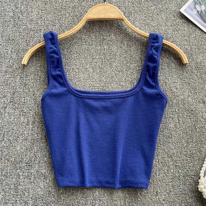 Rugloser Crop-Top in einfarbiger Farbe – Zayra