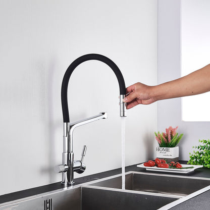 Küchenarmatur mit Doppel-Auslauf und Wasserfiltration – PureFlow Duo