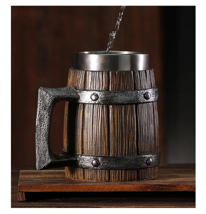 Hölzerner Bierkrug mit Edelstahleinsatz (600 ml) – EichenKrug Oktoberfest 2025