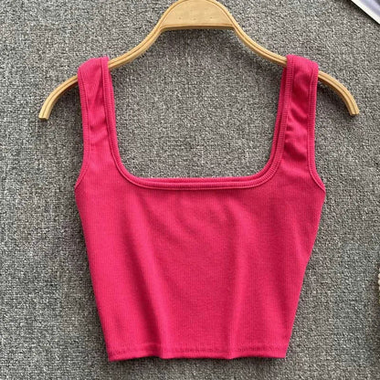 Rugloser Crop-Top in einfarbiger Farbe – Zayra