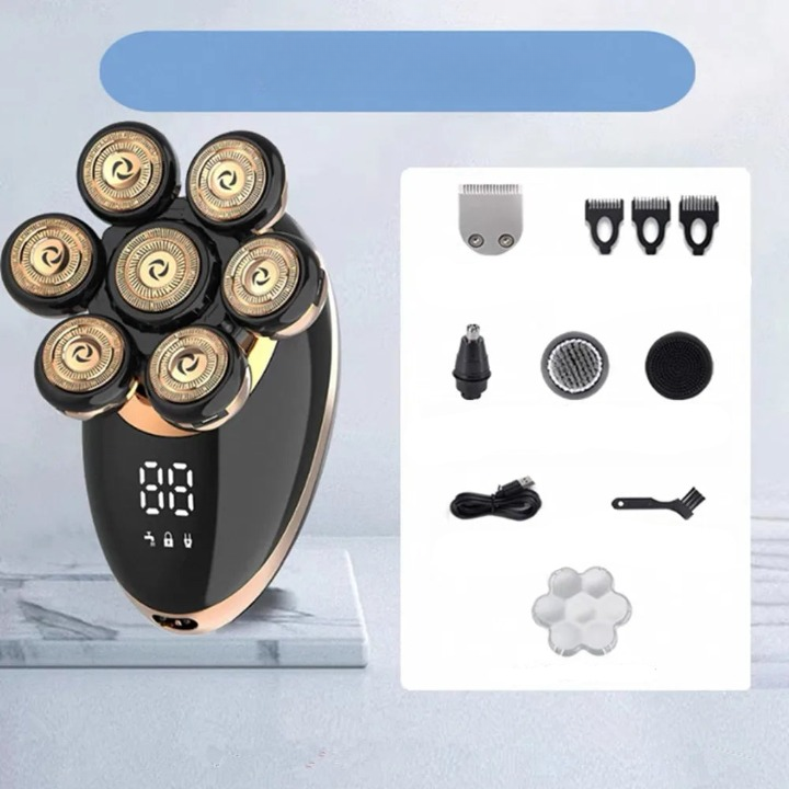 7D schwebender elektrischer Rasierer mit 5-in-1 Pflegekit und wasserdichtem Design – FlexEdge