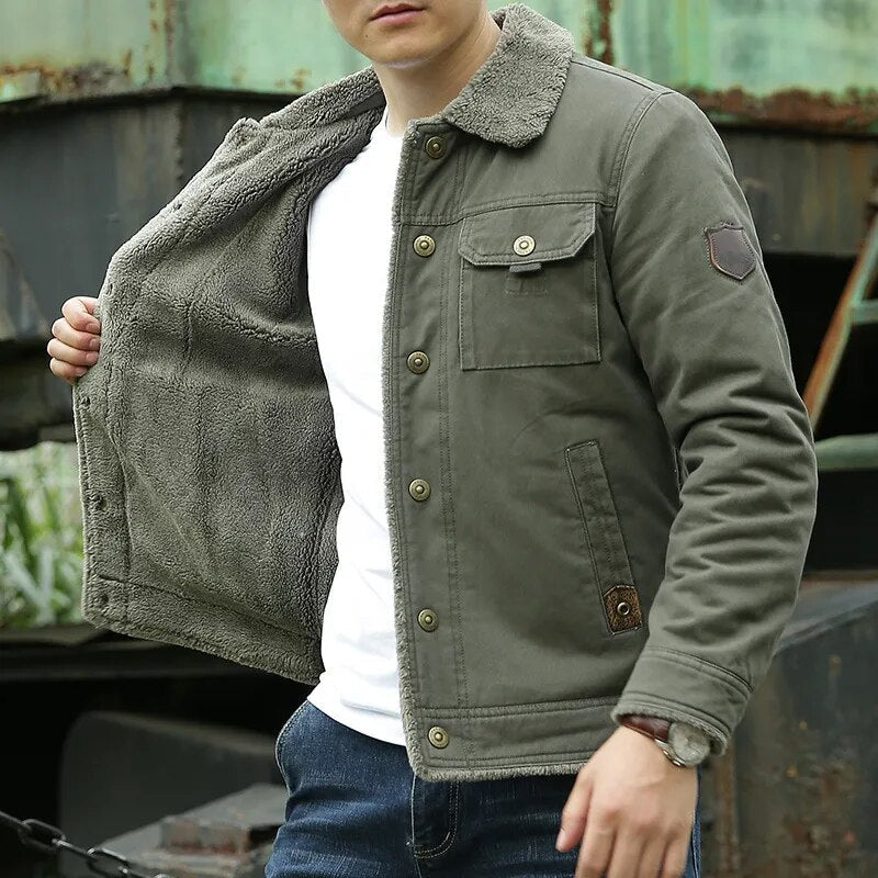 Coole Herrenjacke mit Fellkragen – Lars