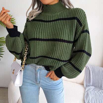 Casual Gerippter Rollkragenpullover - Elena