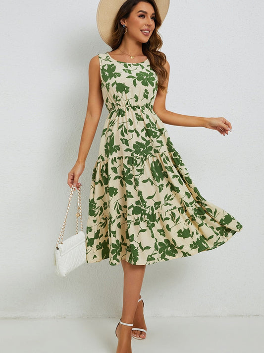 Sommerliches Midi-Kleid mit Blumenprint – Fenna