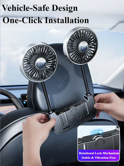 Dual-Head Hintertischventilator – Eary – (USB-C wiederaufladbar)