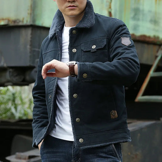 Coole Herrenjacke mit Fellkragen – Lars