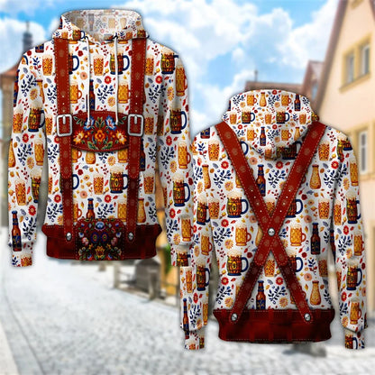 3D Trachten Hoodie mit Bierkrug-Print – ProstZeit Oktoberfest 2026