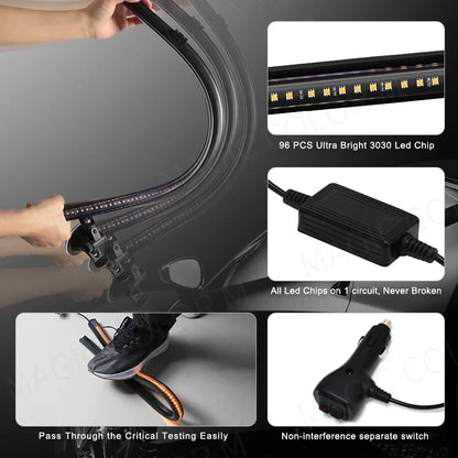 96 LED Stroboskop-Lichtleiste – Veyra – (Auto-Notwarnung)