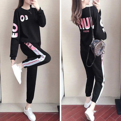 Damen Trainingsanzug Zweiteilige Set mit Sweater und Hose – Leona