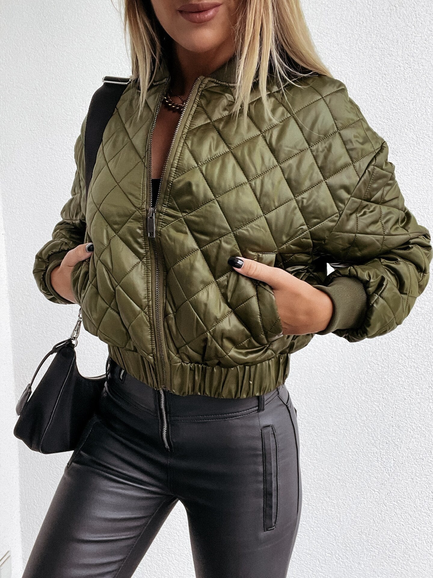 Gefütterte Damen Bomberjacke mit Taschen – Marisa