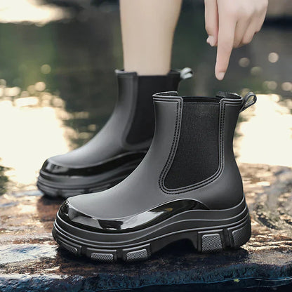 Damen Chelsea-Regenstiefel mit Chunky Platformsohle – Elena