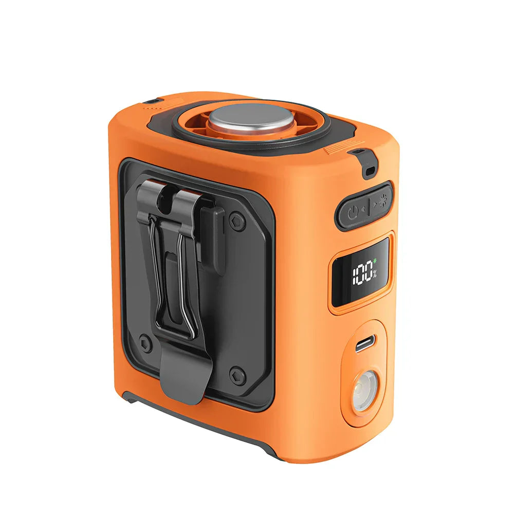 8000mAh tragbarer Kühl-Gürtelventilator mit Powerbank und LED-Licht – FrostBreeze