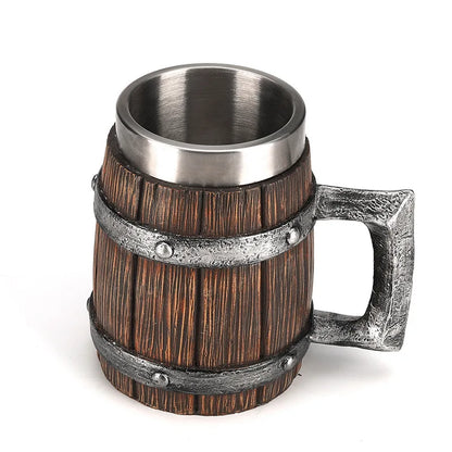 Hölzerner Bierkrug mit Edelstahleinsatz (600 ml) – EichenKrug Oktoberfest 2025