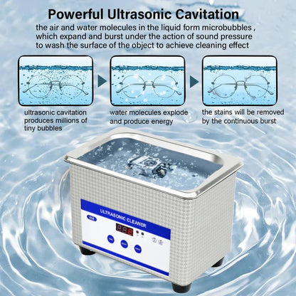 Ultraschall-Brillenreiniger 40kHz Edelstahl Schmuckreinigungsmaschine – ClearWave