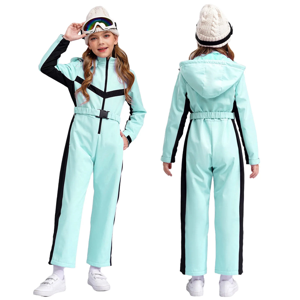 Wasserfester Winter-Einteiler-Skianzug für Mädchen mit Fleecefutter – Alina
