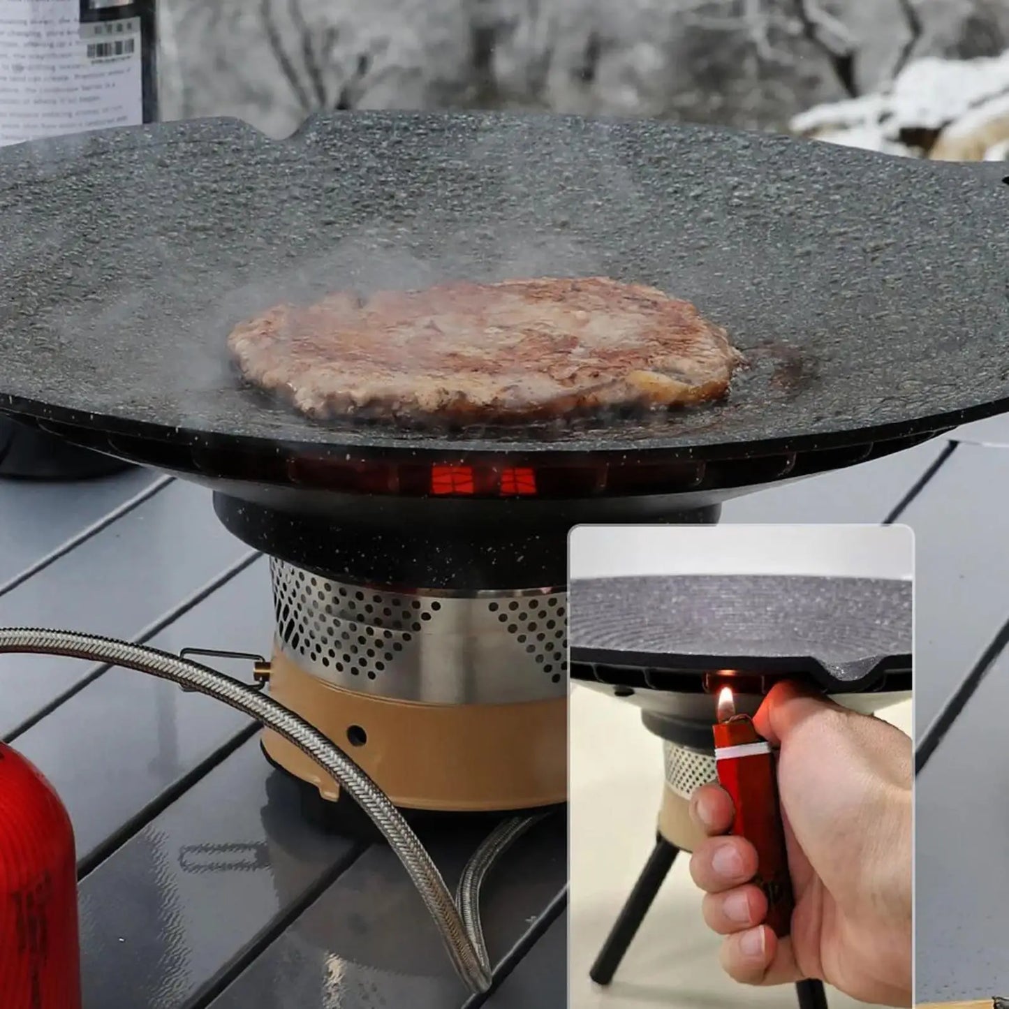 Tragbare Aluminium-Grillpfanne mit Griffen für Camping & BBQ – Arlo