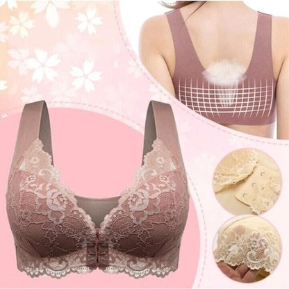 Nahtloser Spitzen-Sport-BH mit Frontverschluss – Mireya