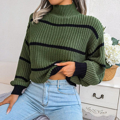 Casual Gerippter Rollkragenpullover - Elena