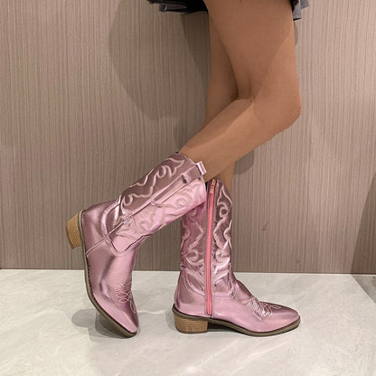 Metallische Cowboy-Stiefel - Aurora